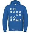 Men`s hoodie Go hard or go home letering royal фото