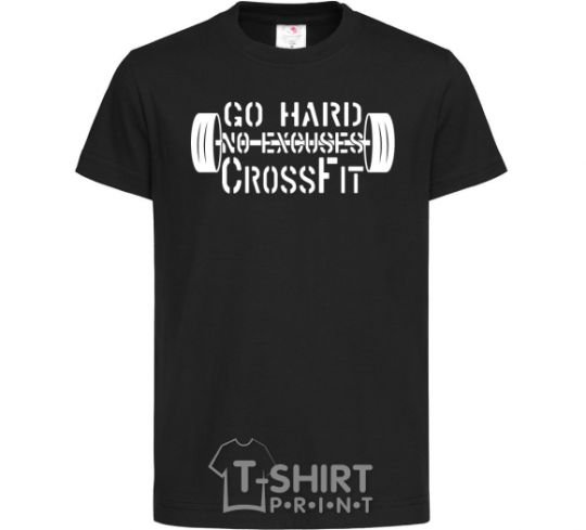 Kids T-shirt Go hard no excuses black фото