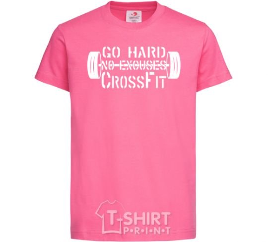 Детская футболка Go hard no excuses Ярко-розовый фото