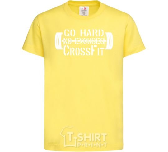 Kids T-shirt Go hard no excuses cornsilk фото