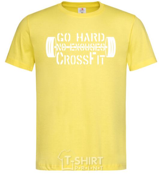 Мужская футболка Go hard no excuses Лимонный фото