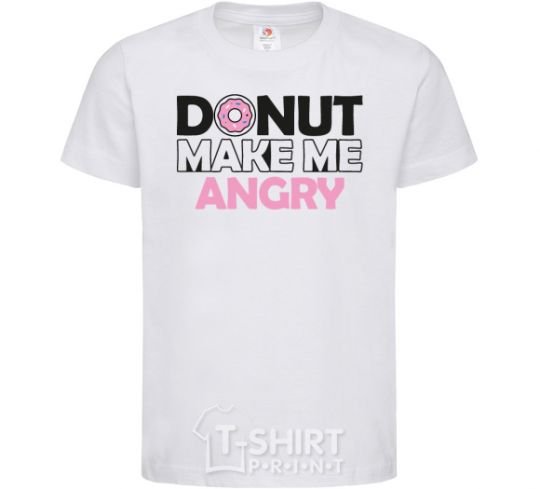 Kids T-shirt Donut make me angry White фото