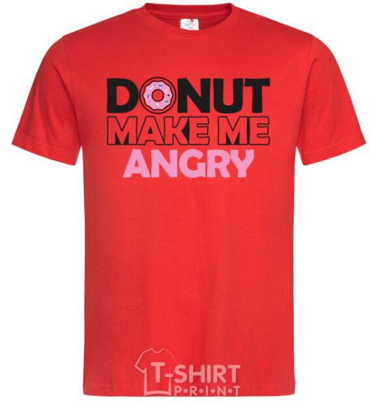 Men's T-Shirt Donut make me angry red фото