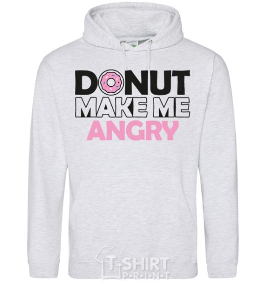Men`s hoodie Donut make me angry sport-grey фото
