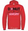 Men`s hoodie Donut make me angry bright-red фото