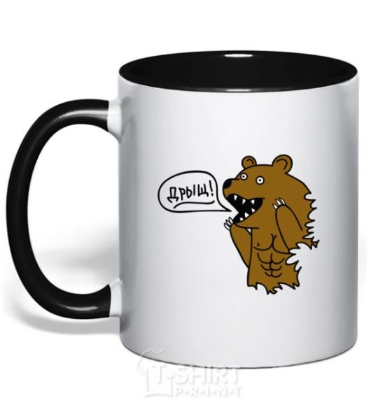 Mug with a colored handle Cheeky black фото