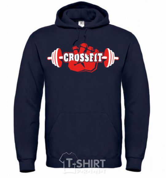 Men`s hoodie Crossfit hand navy-blue фото