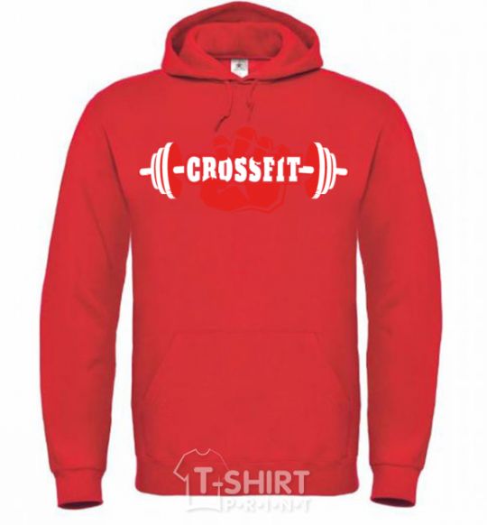 Men`s hoodie Crossfit hand bright-red фото