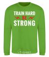 Свитшот Train hard be strong Лаймовый фото