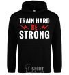 Мужская толстовка (худи) Train hard be strong Черный фото