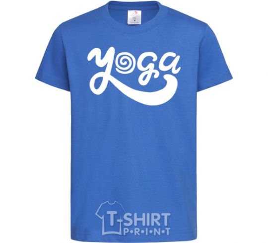 Kids T-shirt Yoga lettering royal-blue фото