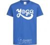 Kids T-shirt Yoga lettering royal-blue фото