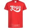 Kids T-shirt Yoga lettering red фото