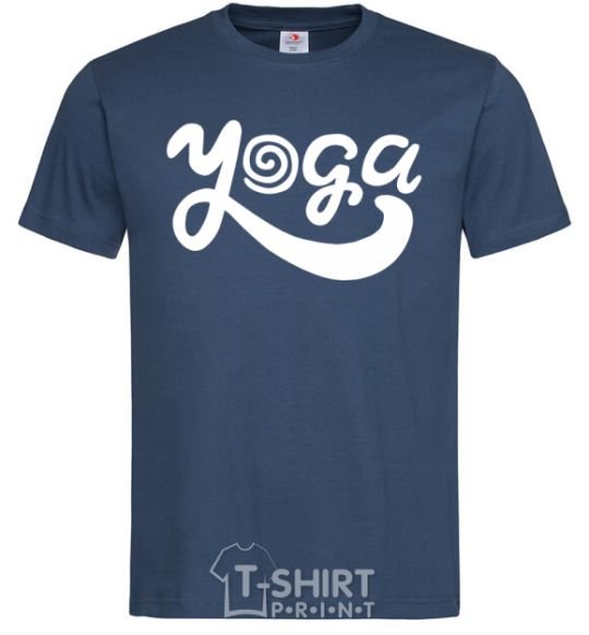 Men's T-Shirt Yoga lettering navy-blue фото