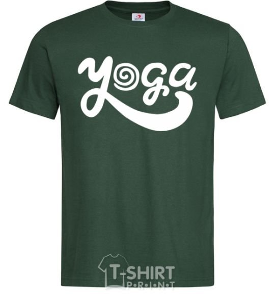 Men's T-Shirt Yoga lettering bottle-green фото