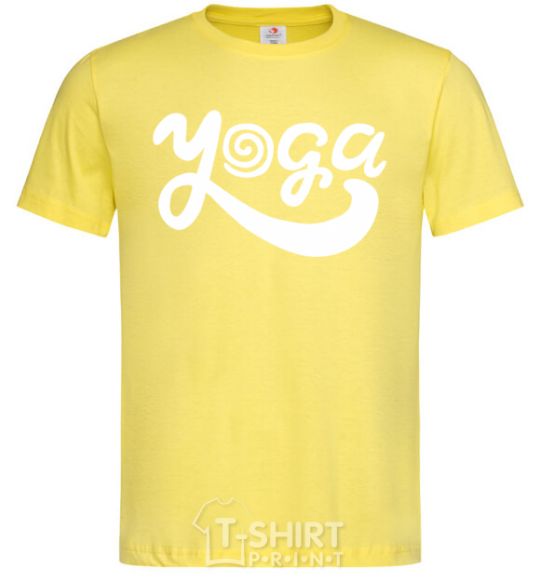 Men's T-Shirt Yoga lettering cornsilk фото