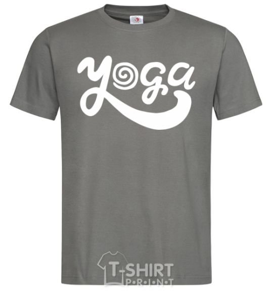 Men's T-Shirt Yoga lettering dark-grey фото