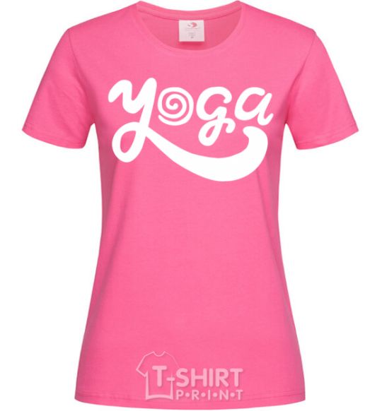 Women's T-shirt Yoga lettering heliconia фото