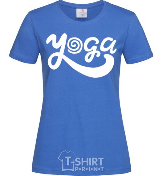 Women's T-shirt Yoga lettering royal-blue фото