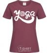 Женская футболка Yoga lettering Бордовый фото