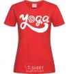 Women's T-shirt Yoga lettering red фото