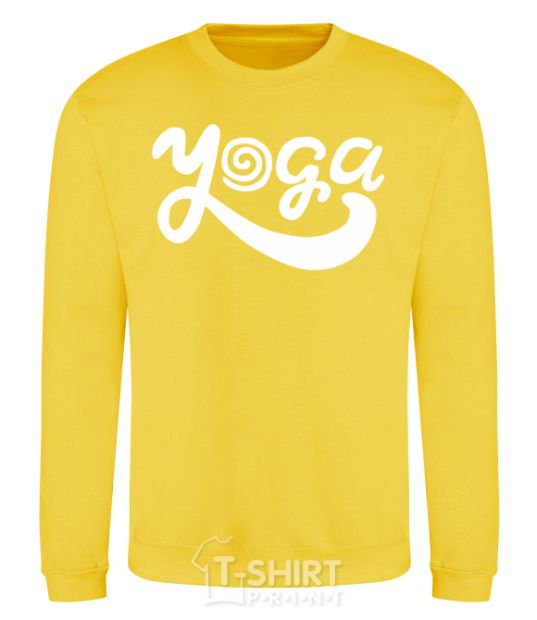 Sweatshirt Yoga lettering yellow фото