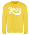 Sweatshirt Yoga lettering yellow фото
