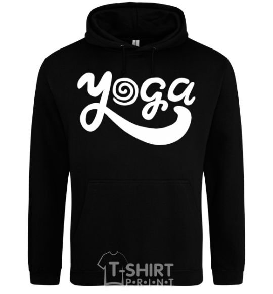 Men`s hoodie Yoga lettering black фото