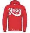 Men`s hoodie Yoga lettering bright-red фото