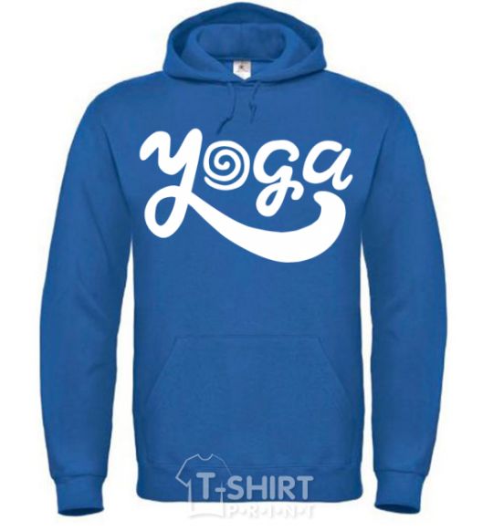 Men`s hoodie Yoga lettering royal фото