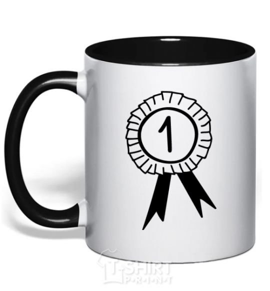 Mug with a colored handle Winner black фото