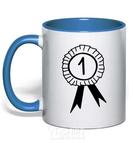 Mug with a colored handle Winner royal-blue фото