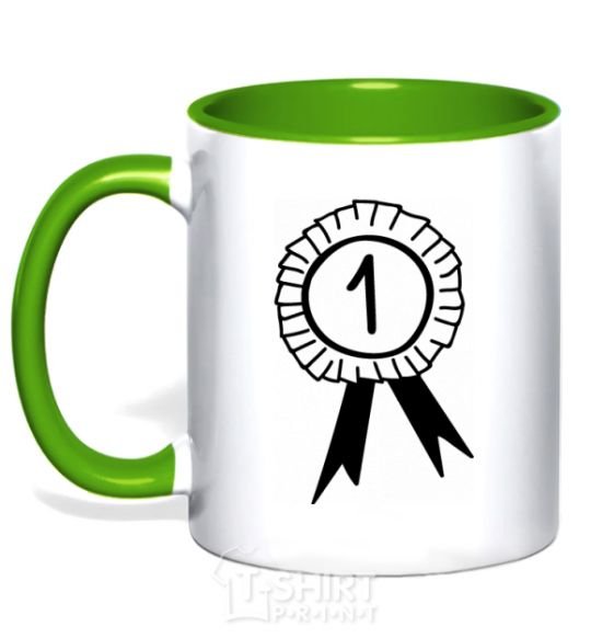 Mug with a colored handle Winner kelly-green фото