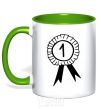 Mug with a colored handle Winner kelly-green фото