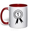 Mug with a colored handle Winner red фото