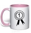 Mug with a colored handle Winner light-pink фото