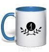 Mug with a colored handle Number one royal-blue фото