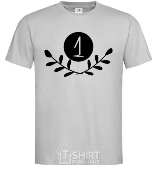 Men's T-Shirt Number one grey фото