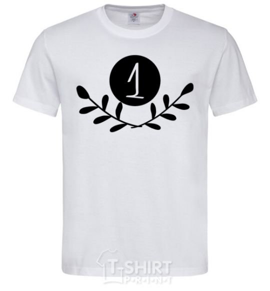 Men's T-Shirt Number one White фото