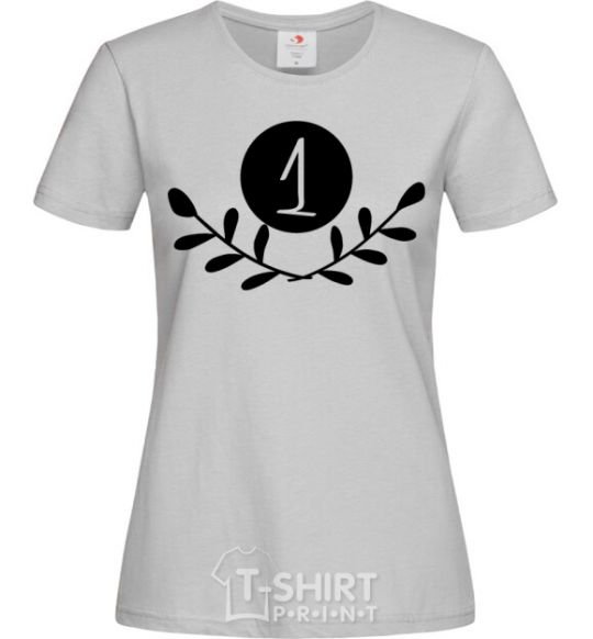 Women's T-shirt Number one grey фото