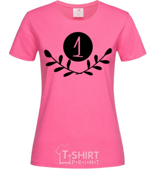 Женская футболка Number one Ярко-розовый фото