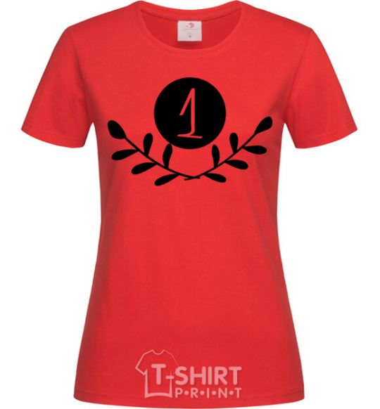 Women's T-shirt Number one red фото