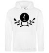 Men`s hoodie Number one White фото