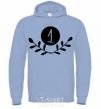 Men`s hoodie Number one sky-blue фото