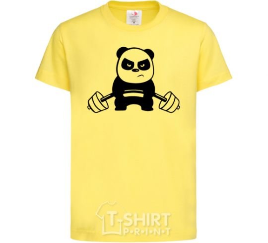 Kids T-shirt Strong panda cornsilk фото