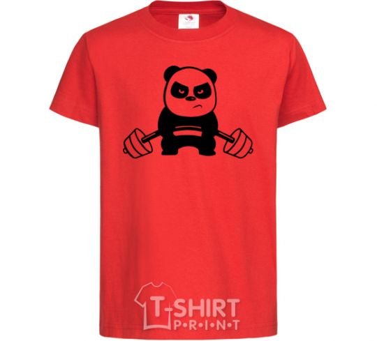 Kids T-shirt Strong panda red фото