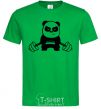 Мужская футболка Strong panda Зеленый фото