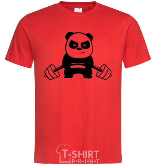 Мужская футболка Strong panda Красный фото