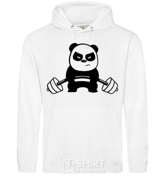 Men`s hoodie Strong panda White фото