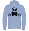 Men`s hoodie Strong panda sky-blue фото